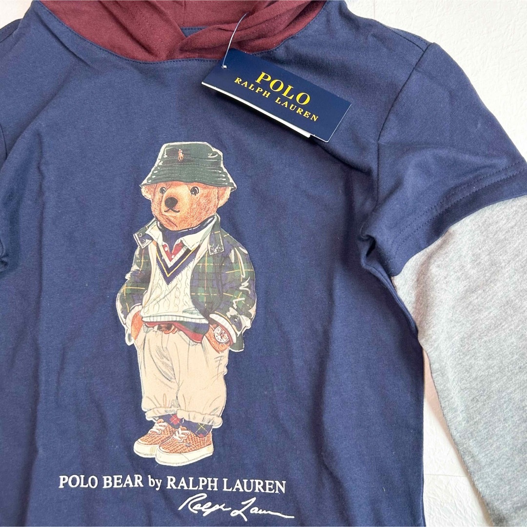 POLO RALPH LAUREN(ポロラルフローレン)の新作◇ラルフローレン ポロベアフードつきロンT 5/115 キッズ/ベビー/マタニティのキッズ服男の子用(90cm~)(Tシャツ/カットソー)の商品写真