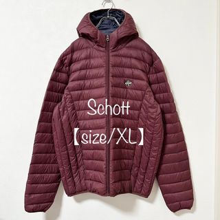 Schott ショット ダウンジャケット 2way ダウンベスト レザー 本革