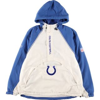 リーボック(Reebok)の古着 リーボック Reebok NFL INDIANAPOLIS COLTS インディアナポリスコルツ バックロゴ ウォームアッププルオーバー パーカー メンズM /eaa393619(ナイロンジャケット)