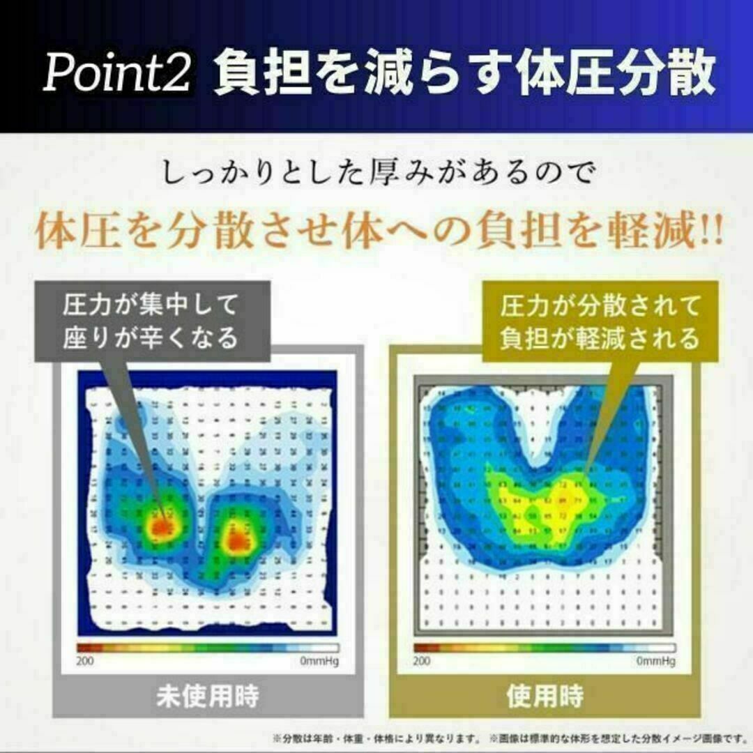 クッション 椅子 腰痛 低反発 座布団 痔 骨盤矯正 椅子用クッション 骨盤 インテリア/住まい/日用品の椅子/チェア(座椅子)の商品写真