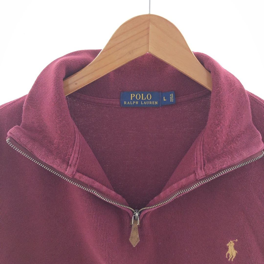 Ralph Lauren(ラルフローレン)の古着 ラルフローレン Ralph Lauren POLO by Ralph Lauren コットンニットハーフジップセーター メンズL /taa000016 メンズのトップス(ニット/セーター)の商品写真