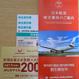 ジャル(ニホンコウクウ)(JAL(日本航空))のJAL 日本航空　株主優待券・割引券3枚　2025/5/31ご搭乗分まで(航空券)