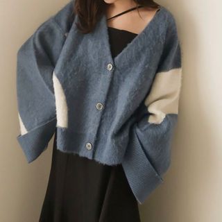 【新品】mideal ミックスカラーカーディガン