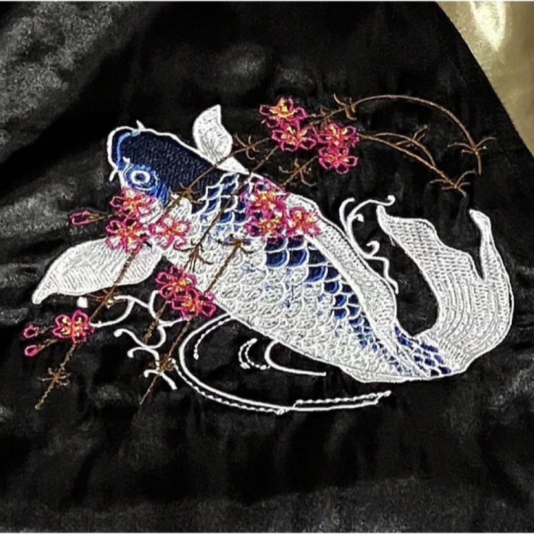 人気】一心如鏡 イッシンニョキョウ スカジャン 鯉 和柄 刺繍 ユニ