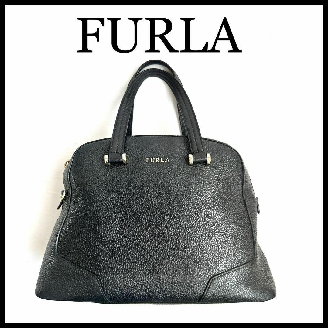 【FURLA】レディース　レザー　ハンドバッグ　ブラック買い物