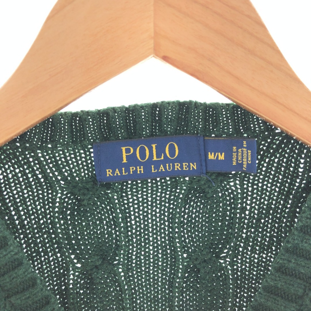 Ralph Lauren(ラルフローレン)の古着 ラルフローレン Ralph Lauren POLO RALPH LAUREN ケーブル編み コットンニットセーター メンズM /taa001464 メンズのトップス(ニット/セーター)の商品写真