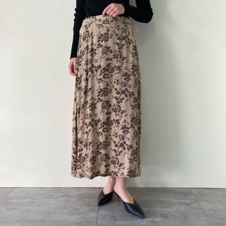 ギャップ(GAP)の古着 ギャップ GAP 花柄 レーヨン ロング フレアスカート レディースL /eaa388017(ロングスカート)