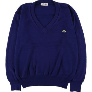 ラコステ(LACOSTE)の古着 80年代 ラコステ LACOSTE CHEMISE フレンチラコステ Vネック ニットセーター フランス製 メンズL ヴィンテージ /eaa394215(ニット/セーター)