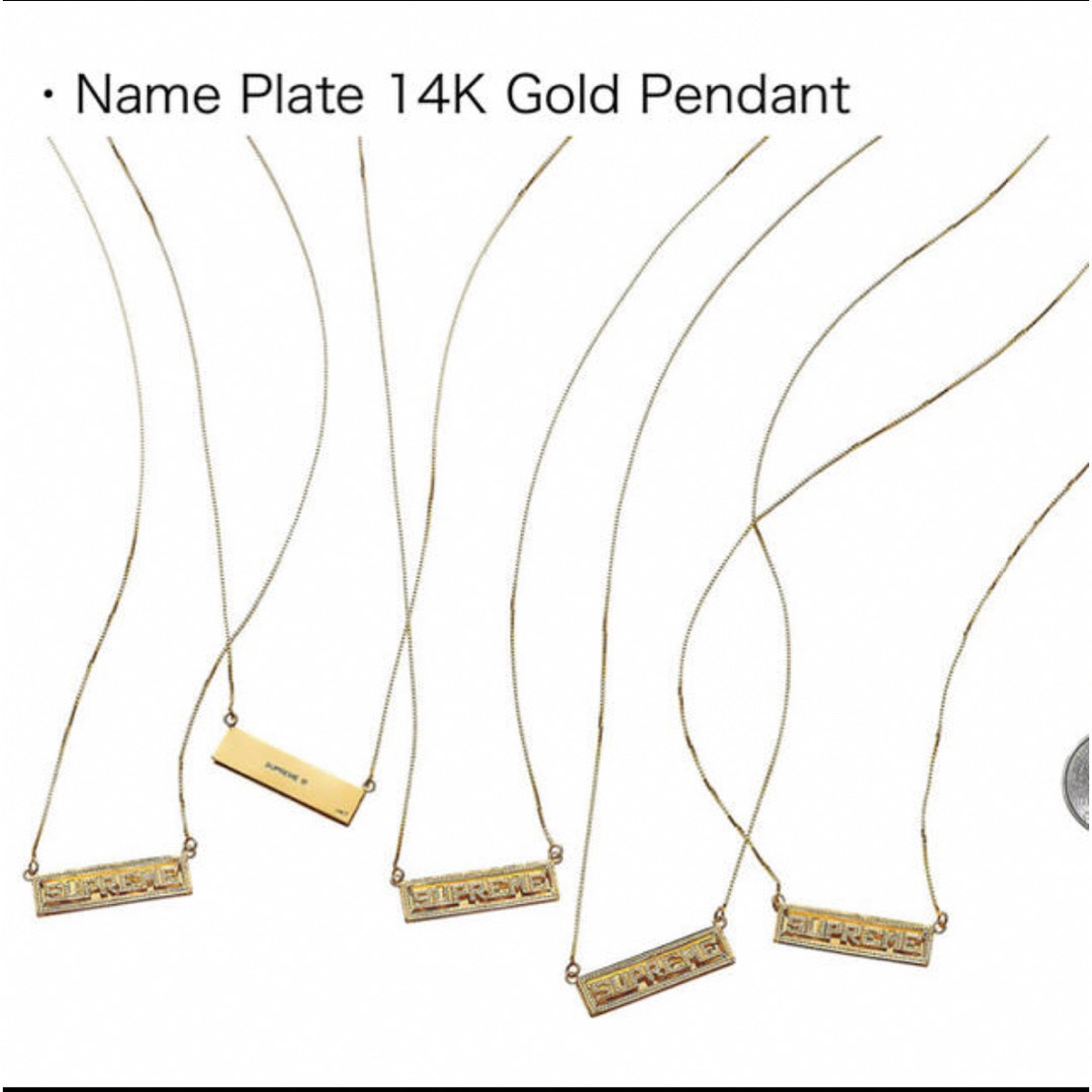 name plate 14k gold pendant supremeメンズ