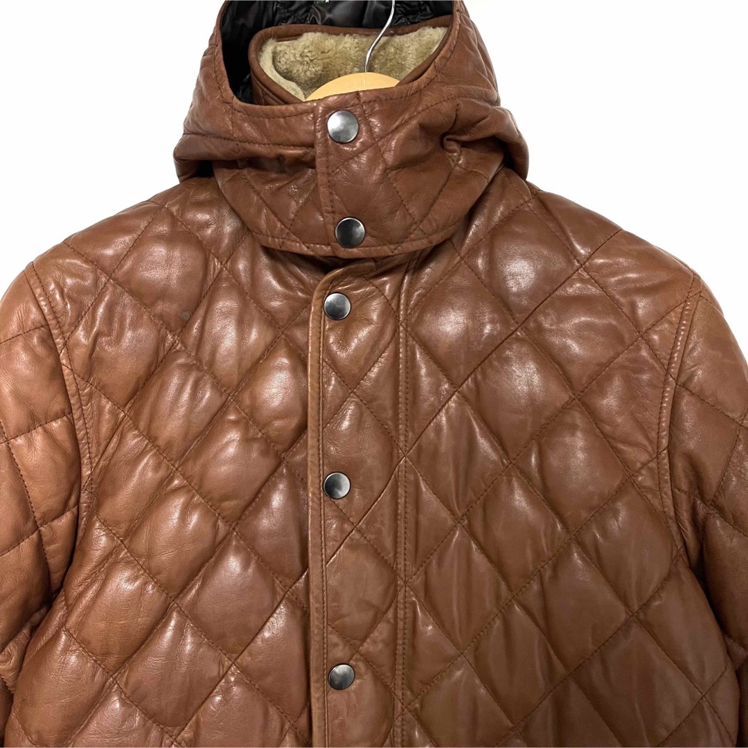 Paul Smith レザー ムートン キルティング ダウンジャケット L