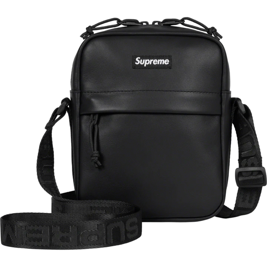 国内正規品■Supreme Leather Shoulder Bag BlackSupremeの国内正規品