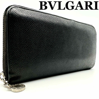 極美品 BVLGARI ブルガリ ラウンドファスナー 黒 ブラック 長財布