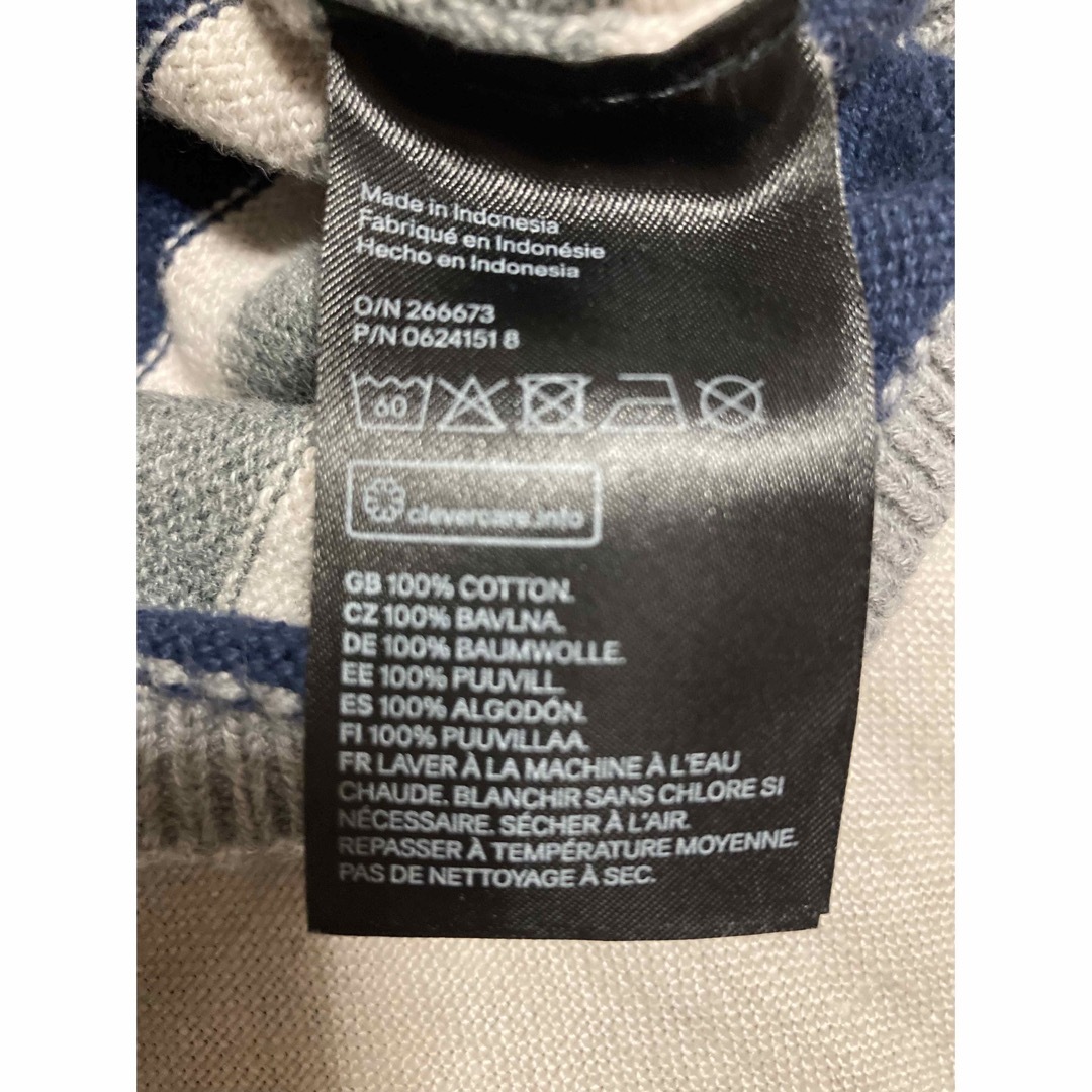 H&M(エイチアンドエム)のH&M ボーダー　ニット　コットン100% キッズ/ベビー/マタニティのキッズ服男の子用(90cm~)(ニット)の商品写真