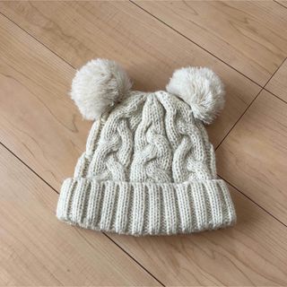 キッズフォーレ(KIDS FORET)のKids Foret くま耳　ボンボン　ニット帽(帽子)