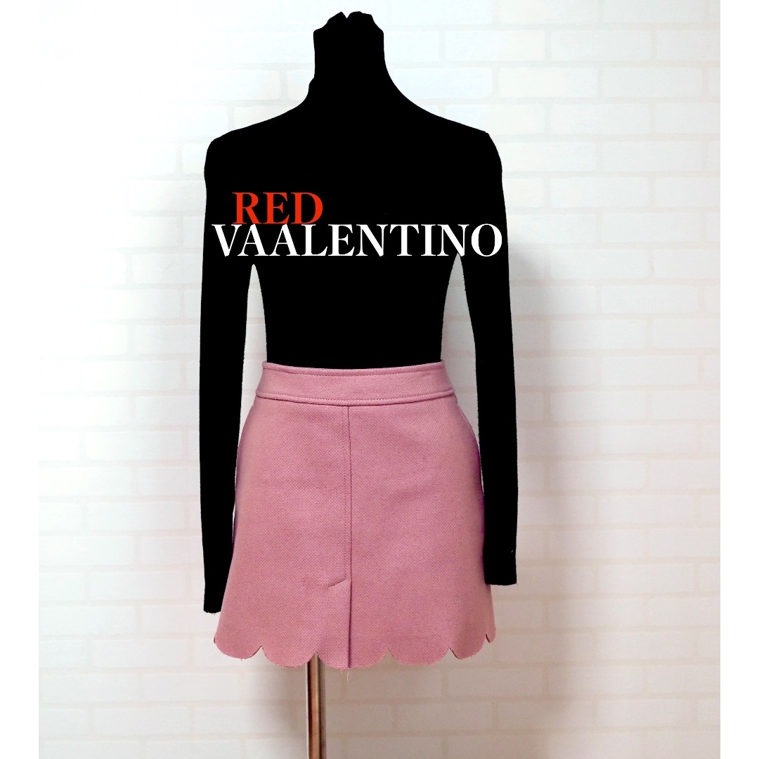 RED VALENTINO - レッドヴァレンティノ 厚手 台形スカート ピンクの