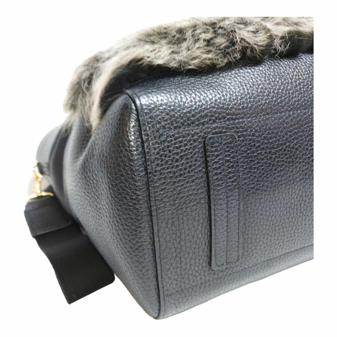 A.D.M.J. - A.D.M.J 美品 ファー 2way トートバッグ 黒の通販 by