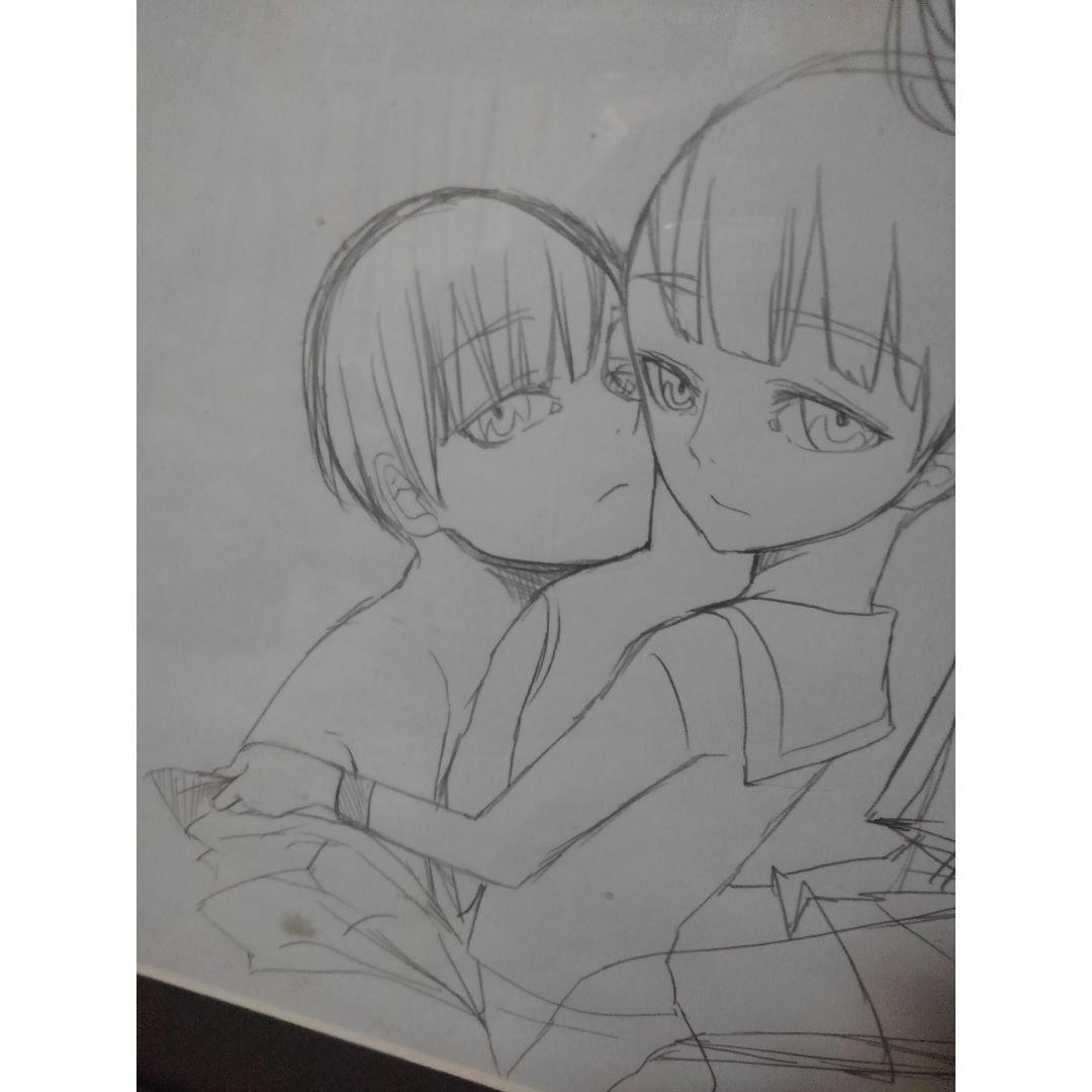 ベロニカ都登□ラフ画、額装DM2枚 *2018年、アート