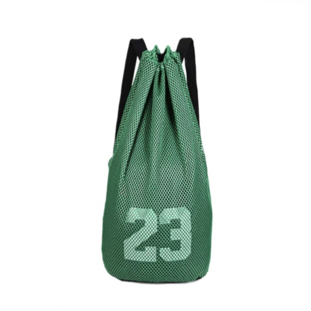 バスケットボールバッグ 収納袋 ケース 多機能 ナップサック リュック 軽量 緑 スポーツ/アウトドアのスポーツ/アウトドア その他(バスケットボール)の商品写真