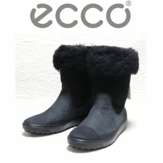 ECCO - 新品【エコー】人気のSOFT 7 ムートンブーツ 黒 35(22-22.5)の