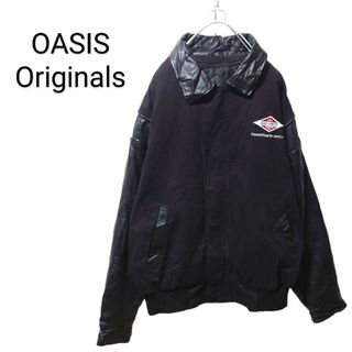 【OASIS Originals】企業ロゴ刺繍 レザー袖スタジャン A-1409(スタジャン)