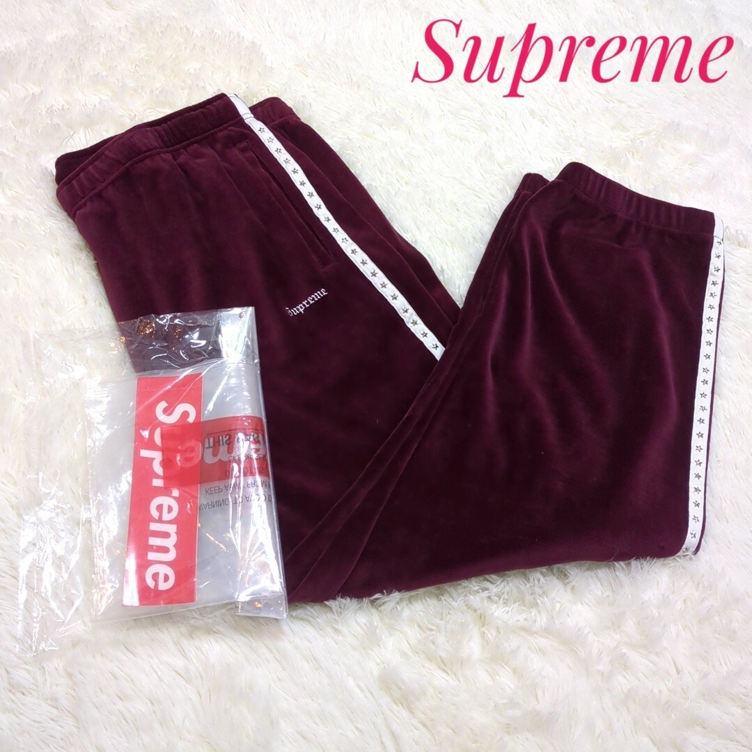 Supreme　Studded Velour Track Pantジョンのメンズアパレル