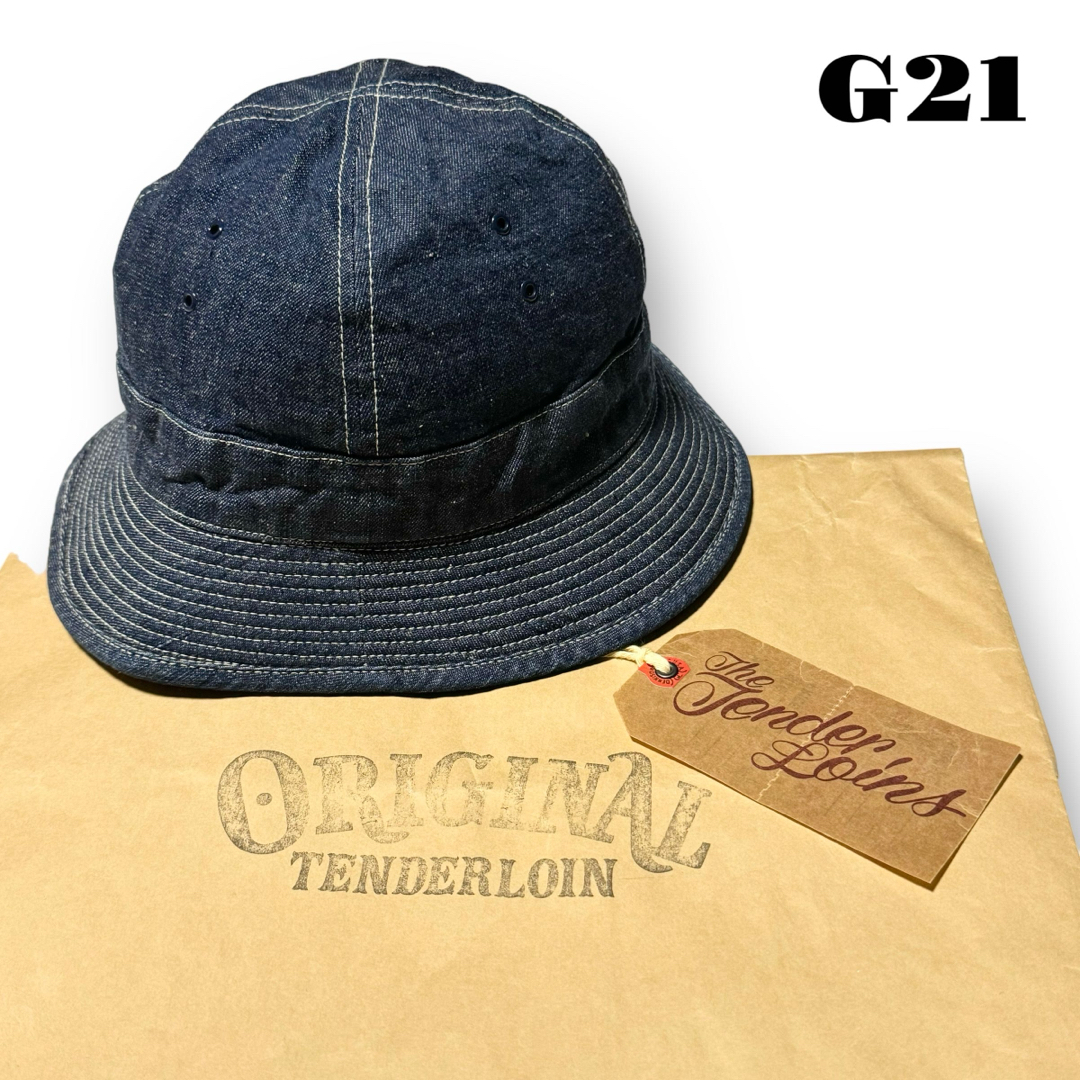 ★限定出品★ TENDERLOIN バケット デニム ハット インディゴ L 青douzo帽子