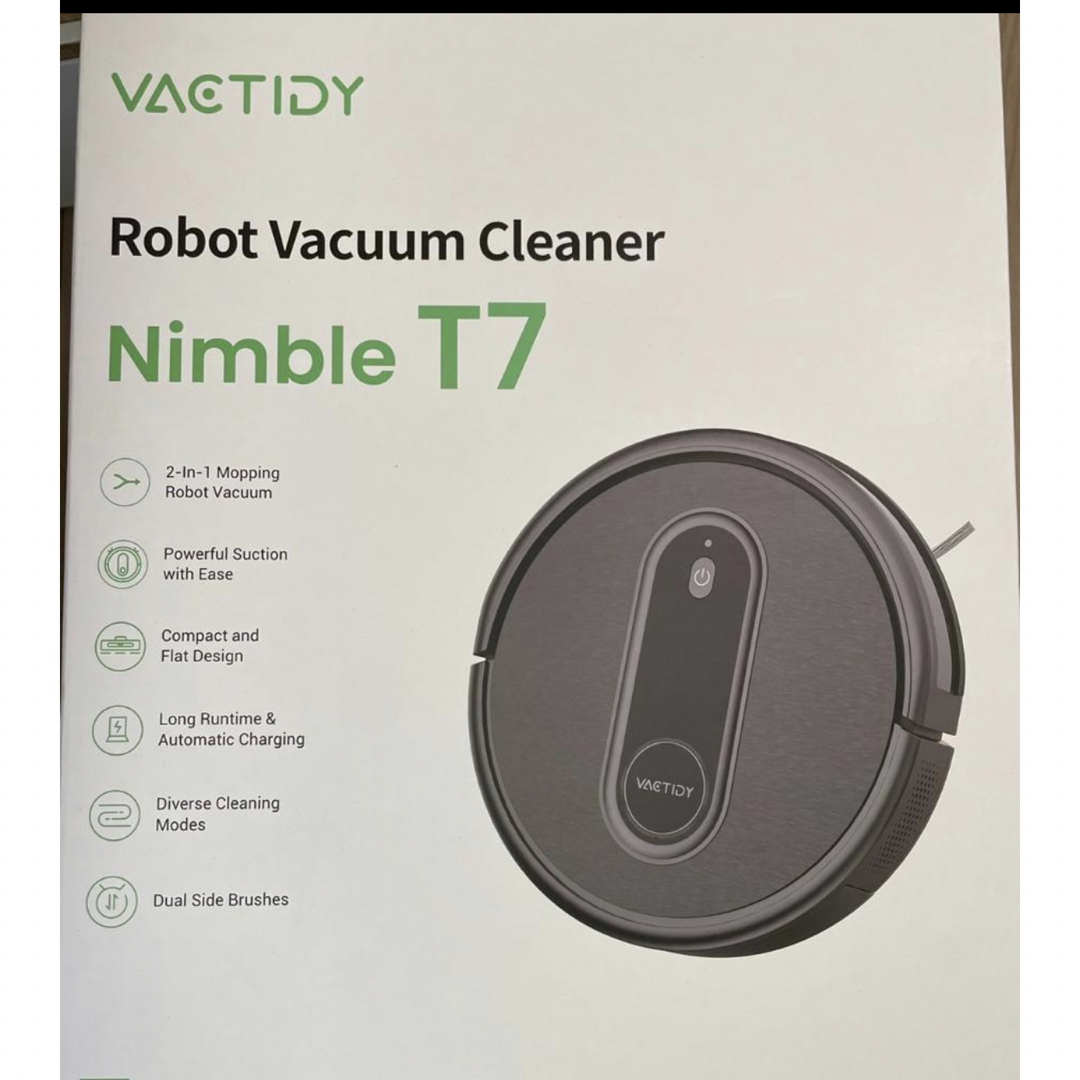 ロボット掃除機 水拭き 両用 Vactidy T7 お掃除ロボット 3000pa スマホ/家電/カメラの生活家電(掃除機)の商品写真