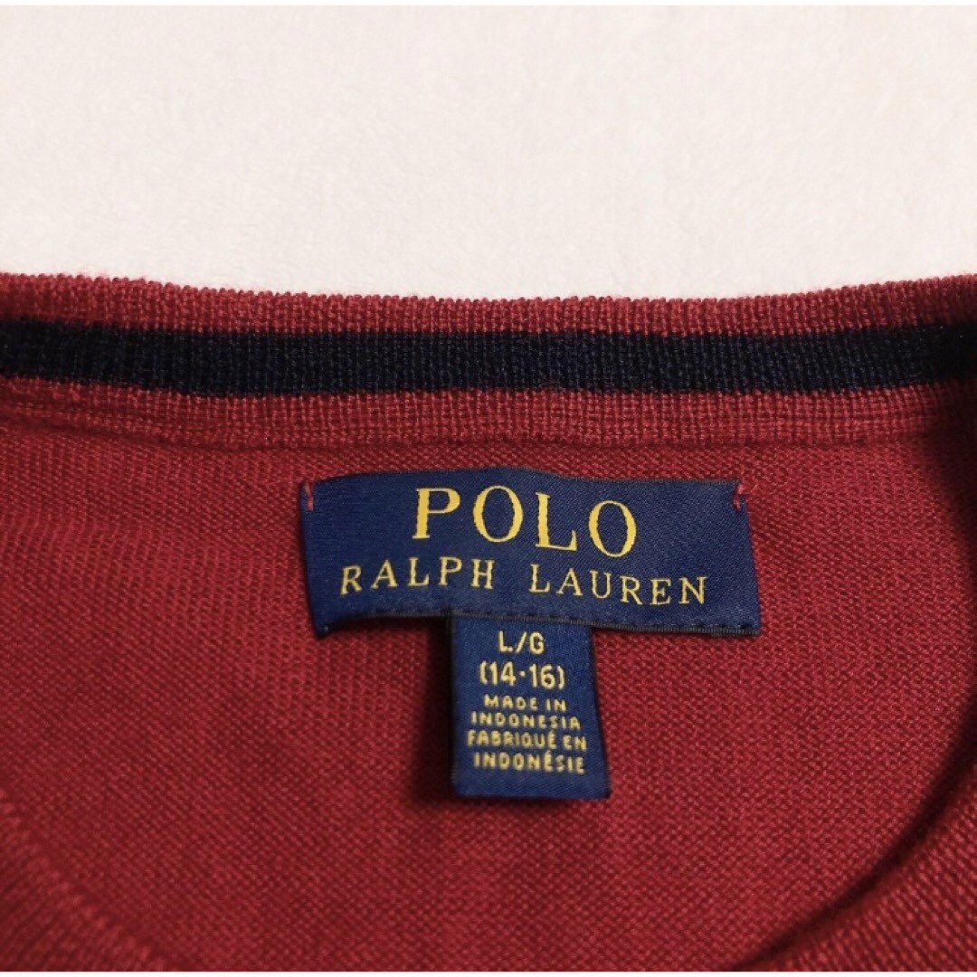 POLO RALPH LAUREN(ポロラルフローレン)の美品　RALPH LAUREN ラルフローレン　ウール　クルーネック　ニット レディースのトップス(ニット/セーター)の商品写真