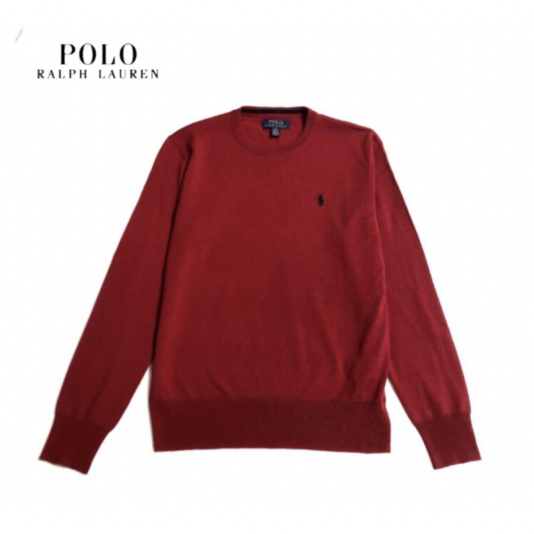 POLO RALPH LAUREN(ポロラルフローレン)の美品　RALPH LAUREN ラルフローレン　ウール　クルーネック　ニット レディースのトップス(ニット/セーター)の商品写真