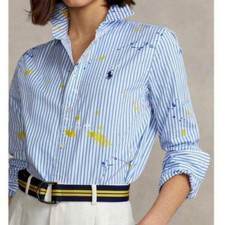 ポロラルフローレン(POLO RALPH LAUREN)のラルフローレン　ポロラルフローレン　ペイントスプラッター　ストライプシャツ(シャツ/ブラウス(長袖/七分))