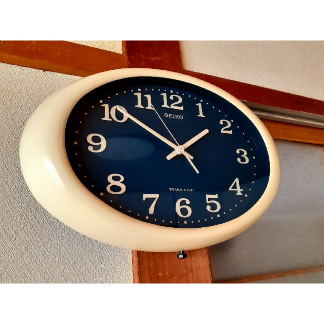 70's SEIKO 掛け時計 スペースエイジ ビンテージ レトロ ブルー - 掛時計