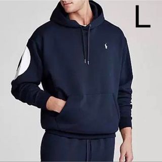 ポロラルフローレン(POLO RALPH LAUREN)のポロラルフローレンパーカーネイビー　メンズ スウェット　Lサイズ(スウェット)