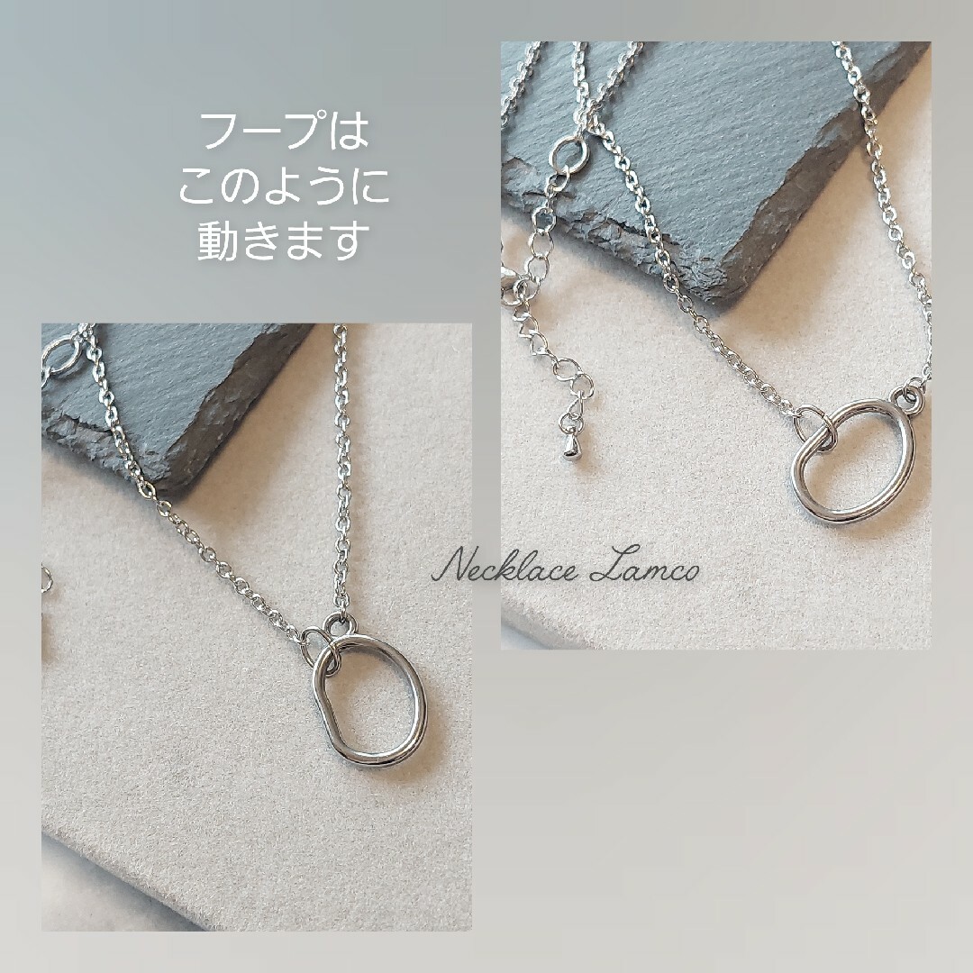 シルバー ステンレス シンプル ネックレス メガネホルダー 眼鏡チェーン レディースのアクセサリー(ネックレス)の商品写真