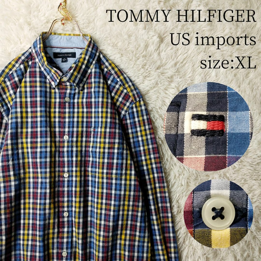 TOMMY HILFIGER(トミーヒルフィガー)のUS輸入古着 TOMMY HILFIGER 長袖BDシャツ チェック柄 XL メンズのトップス(シャツ)の商品写真