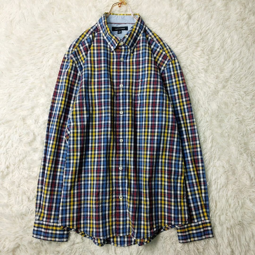 TOMMY HILFIGER(トミーヒルフィガー)のUS輸入古着 TOMMY HILFIGER 長袖BDシャツ チェック柄 XL メンズのトップス(シャツ)の商品写真