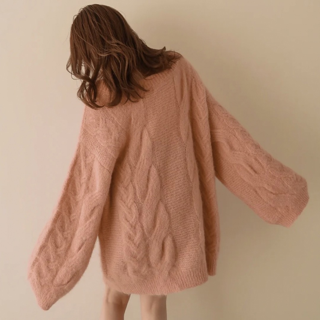 【完売品】mideal volume cable knit pink