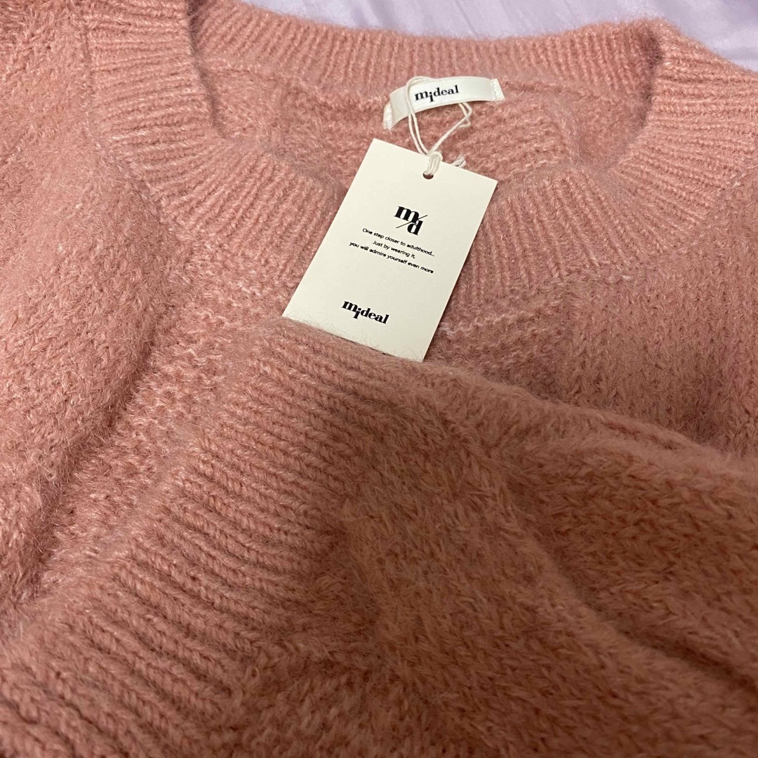 【完売品】mideal volume cable knit pink