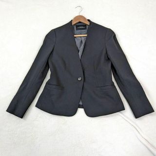 ユナイテッドアローズグリーンレーベルリラクシング(UNITED ARROWS green label relaxing)の【グリーンレーベル】ノーカラージャケット　黒　38 M ストレッチ(ノーカラージャケット)