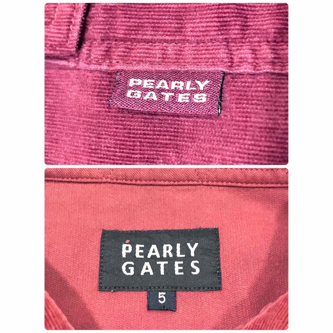 PEARLY GATES パーリーゲイツ　コーディロイ長袖シャツ　レッドサイズ5