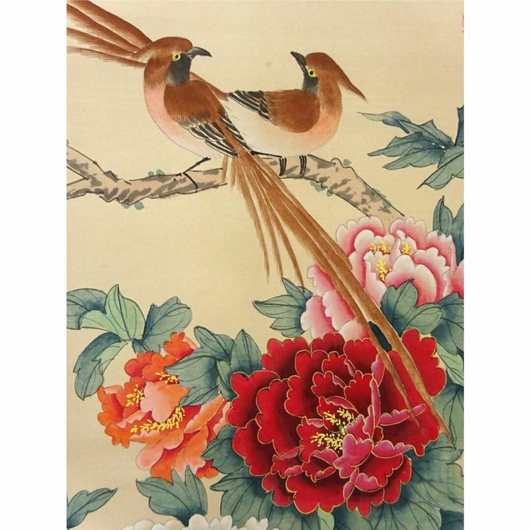 中国の花鳥画 展示 絵画 BY10712 「梅清鶴壽」水墨画 中国の花鳥画 展示 絵画 BY10712 「梅清鶴壽」水墨画