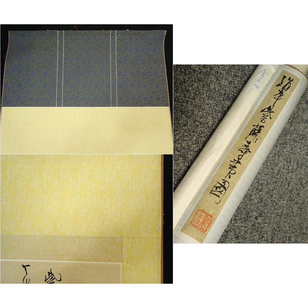 掛軸 清華『紫藤に寿帯鳥 花鳥図』中国画 絹本 肉筆 掛け軸 a11107 掛軸 清華『紫藤に寿帯鳥 花鳥図』中国画 絹本 肉筆 掛け軸 a11107