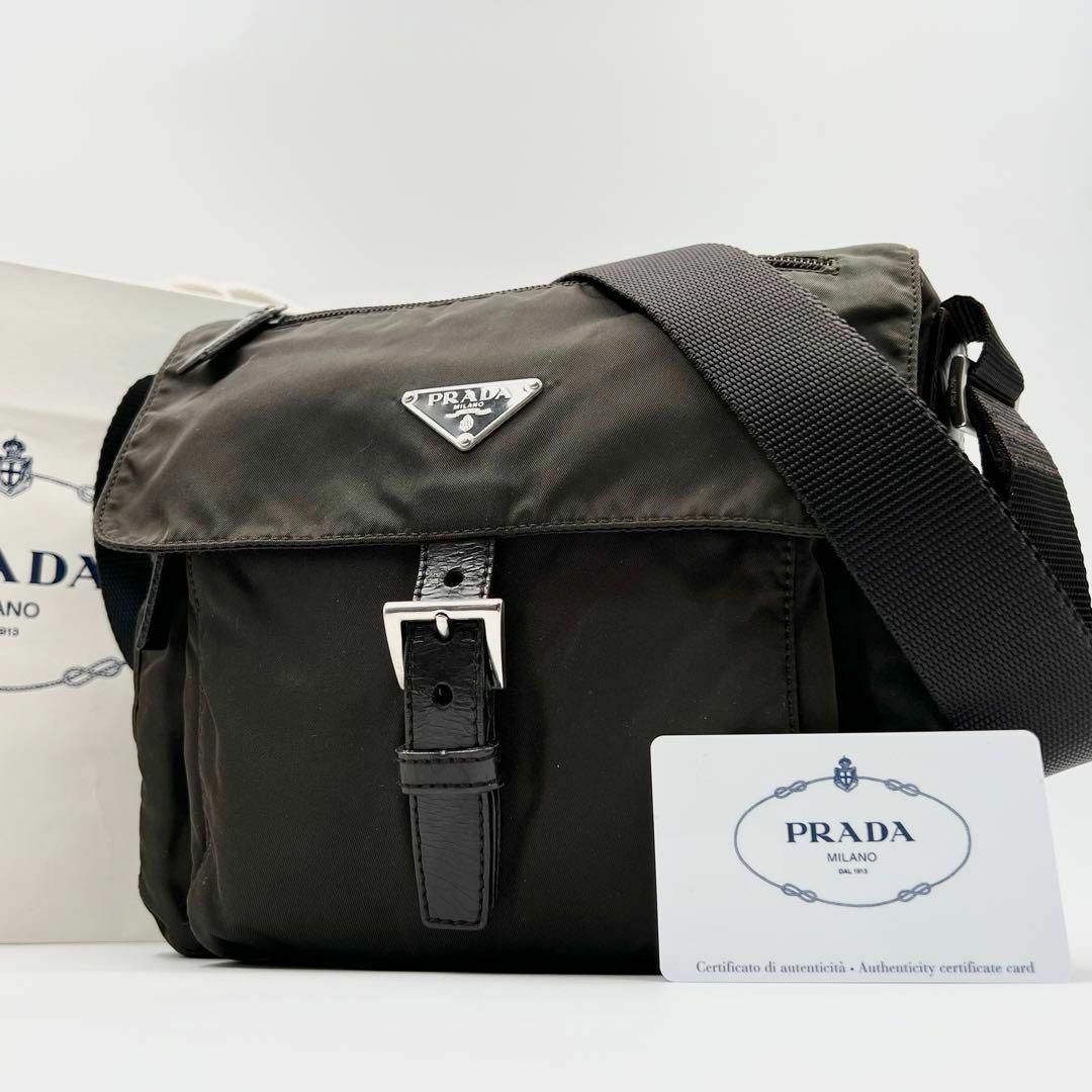 PRADA - 《美品》正規品 PRADA 三角ロゴ ナイロン レザー ショルダー