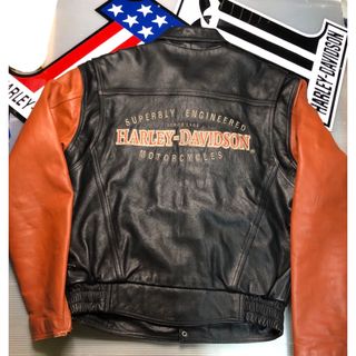 ハーレーダビッドソン(Harley Davidson)の【稀少刺繍モデル！入手困難】ハーレーダビッドソン　牛革製　ライダース　ジャケット(レザージャケット)