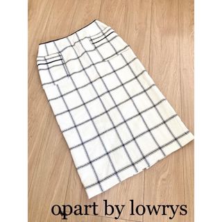 アパートバイローリーズ(apart by lowrys)のapart by lowrys    ホワイトチェック　ツイード　タイトスカート(ロングスカート)