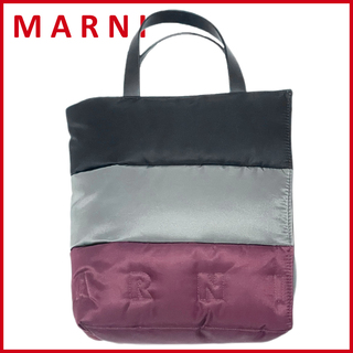 マルニ(Marni)の新品マルニMARNI男女兼用キルティングトートバッグ黒×ボルドー(トートバッグ)