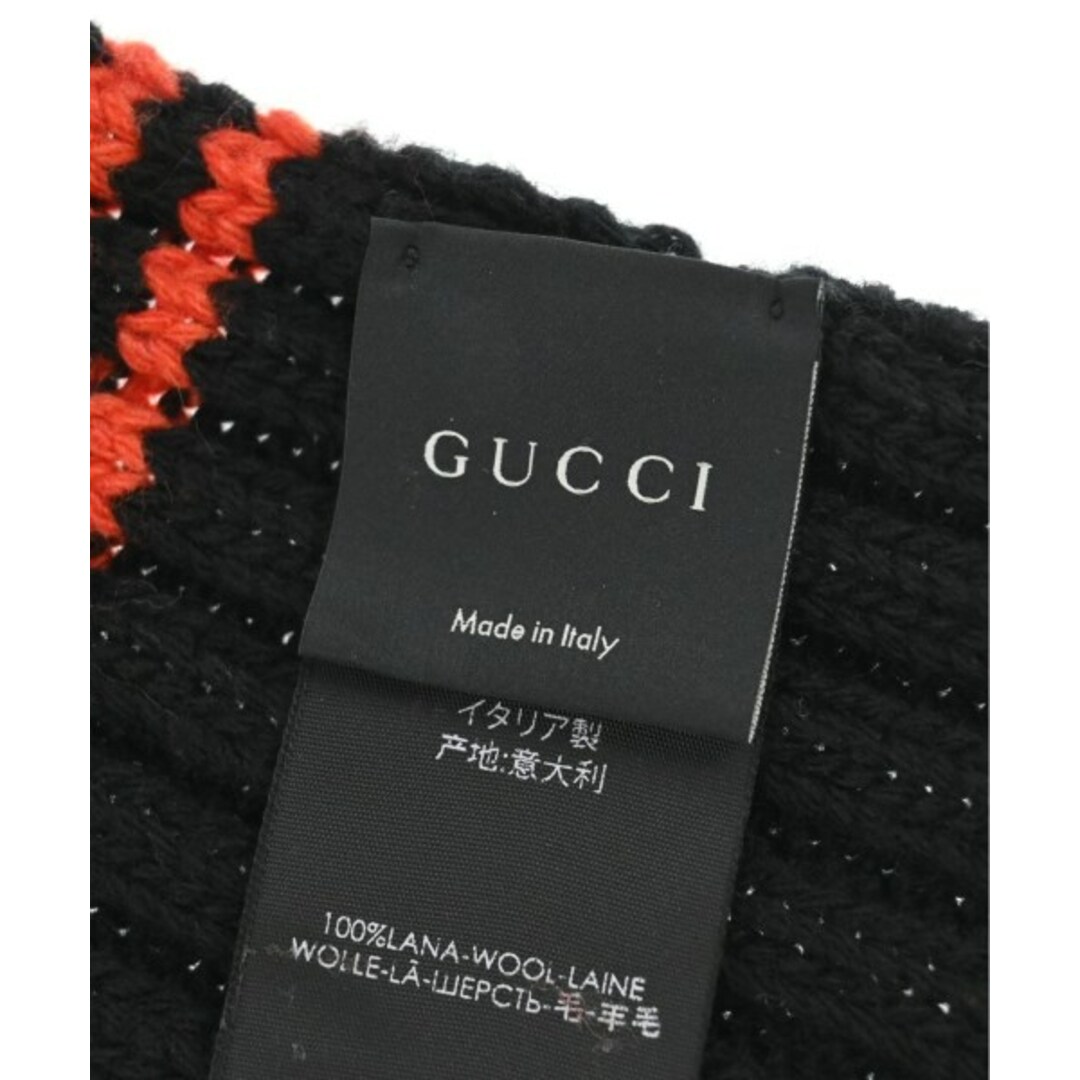 Gucci(グッチ)のGUCCI グッチ マフラー - 赤系x黒 【古着】【中古】 メンズのファッション小物(マフラー)の商品写真