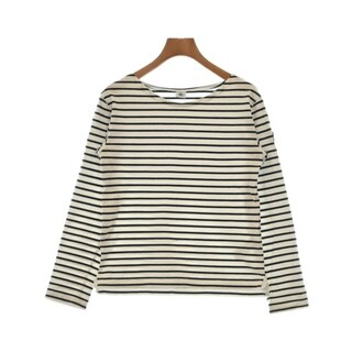 プチバトー(PETIT BATEAU)のPETIT BATEAU Tシャツ・カットソー XS 白x紺(ボーダー) 【古着】【中古】(カットソー(半袖/袖なし))