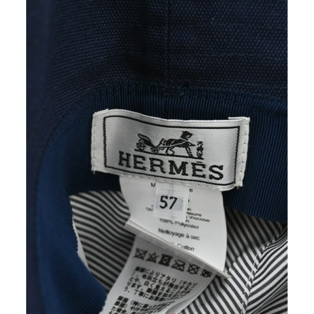 HERMES エルメス ハット 57 紺 【古着】 HERMES エルメス ハット 57 紺 【古着】