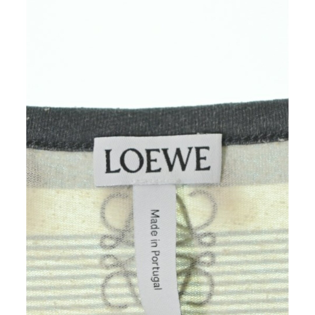 LOEWE ロエベ Tシャツ・カットソー S グレーxオレンジx白系(ボーダー)なし伸縮性