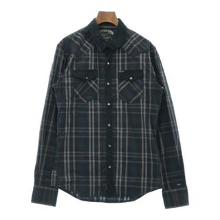 トミーヒルフィガー(TOMMY HILFIGER)のTOMMY HILFIGER カジュアルシャツ S 紺x黒x白(チェック) 【古着】【中古】(シャツ)